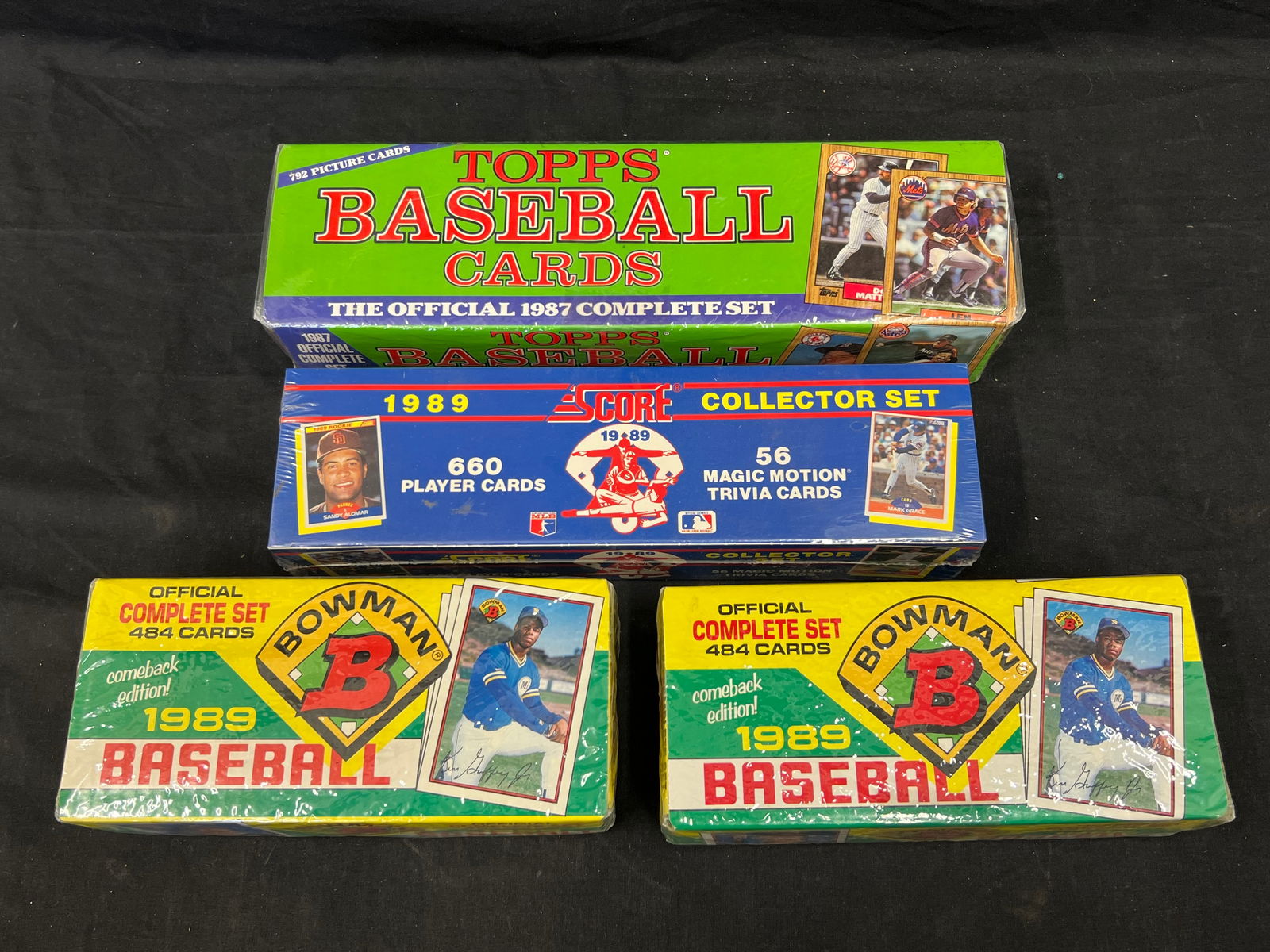 (4)1987 & 1989 Factory Sealed Baseball Card Sets - (2)1989 Bowman Comeback Edition , (1)1989 Score (1 of 3)