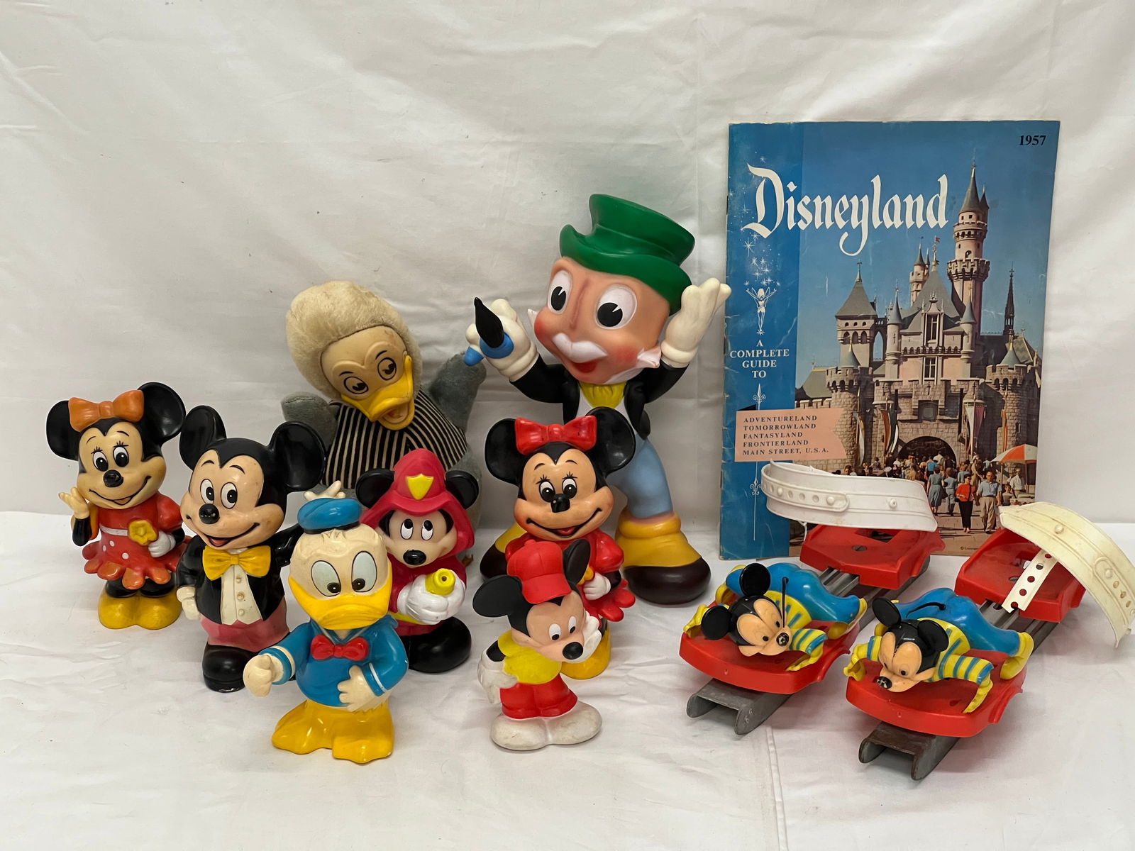 Asst Vintage Disney- Mickey Mouse, Donald, Minnie - Donald Duck Squeaky Figure + Bobble Noisemaker, (1 of 14)