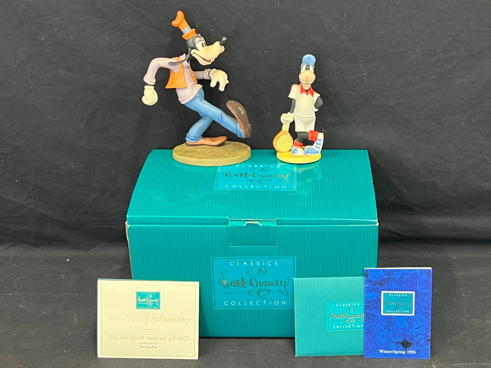 Certified Disney Goofy Figure w/ Box, Tennis Goofy - Disney Certified ''Oh The World Owes Me A (1 of 10)