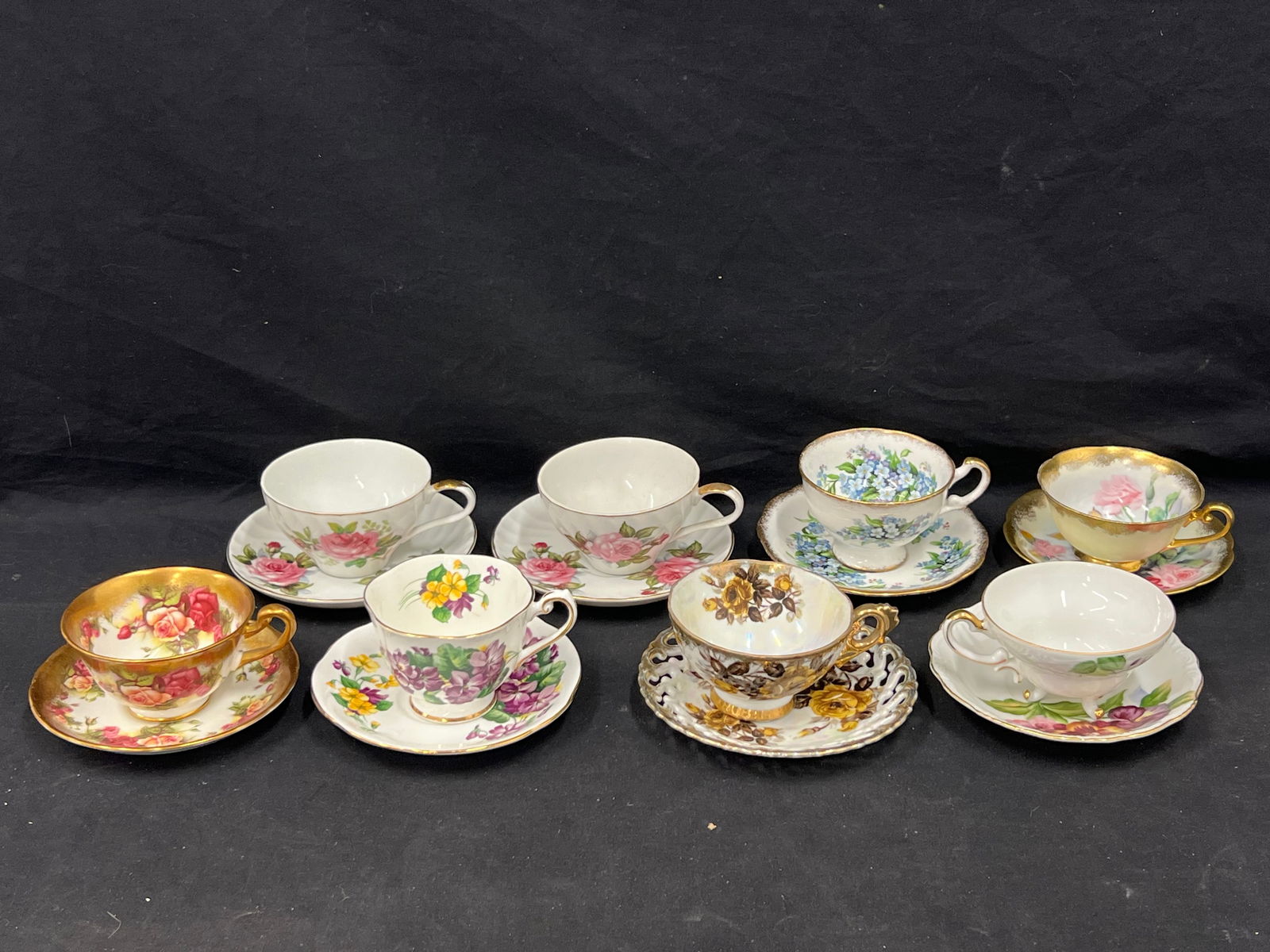 (8)Asst China Tea Cups w/ Saucers - Various Makers / Styles (1 of 11)