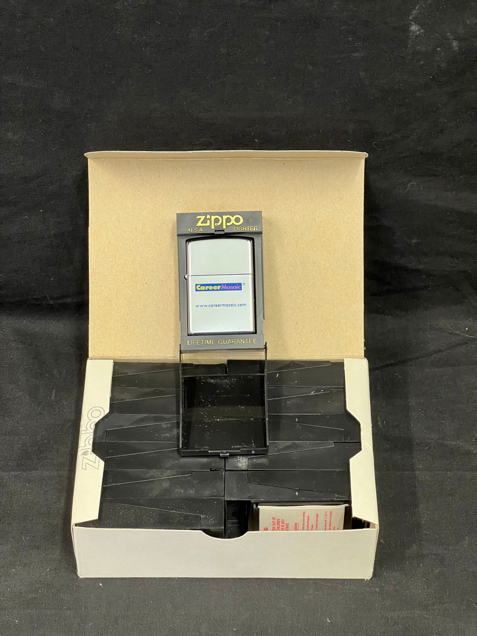 Case (12)Zippo Advertising Lighters - New Old Stock - ''Career Mosaic'' Advertising All w/ Boxes (1 of 5)