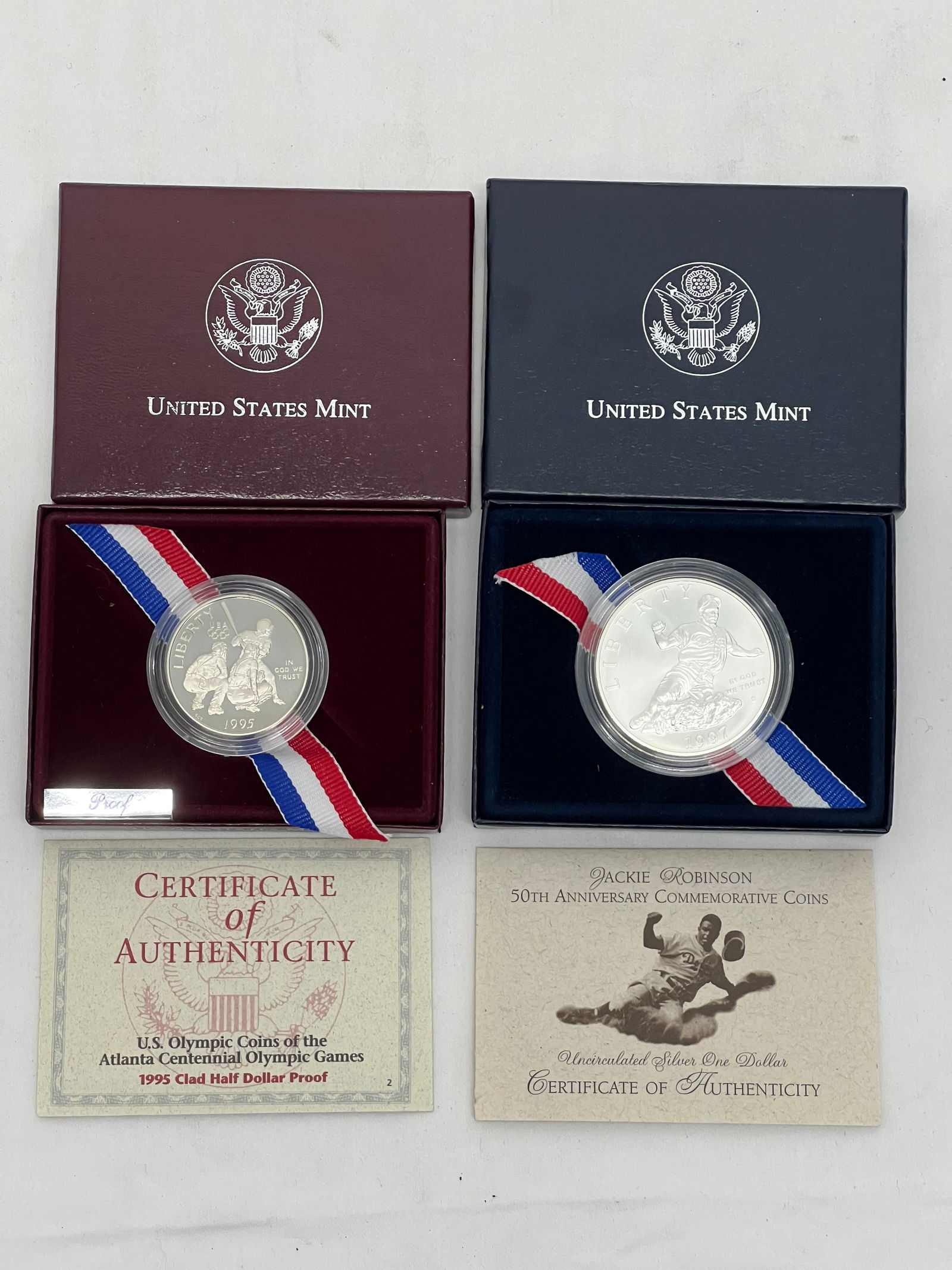 US Mint Jackie Robinson Silver Dollar + Clad - 1997 S Jackie Robinson 50th Anniversary Silver Proof (1 of 7)