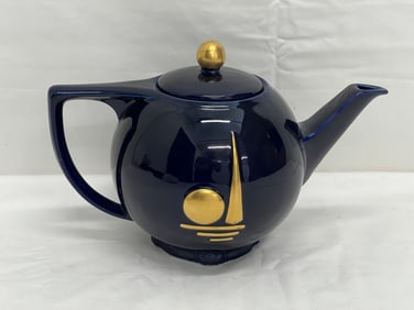Rare 1940 New York Worlds Fair Hall Teapot - Hall China 1939-40 Colbalt Blue Teapot Sold Exclusively