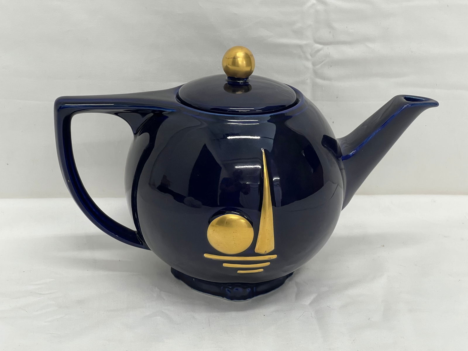 Rare 1940 New York Worlds Fair Hall Teapot - Hall China 1939-40 Colbalt Blue Teapot Sold Exclusively (1 of 5)