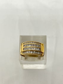 Over 2ct Diamond Channel Ring in 14K Gold, Sz 6 - TW 11.84g , Wide Band - From San Francisco Bay