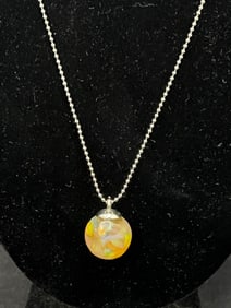 Approx 18ct African Fire Opal Globe Pendant on Necklace - From San Francisco Bay Area Wholesale