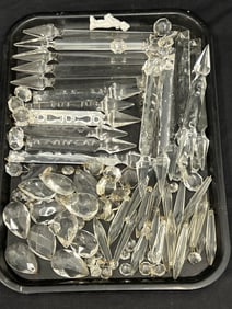 Large Lot Crystal Glass Chandelier Prisms - Various Sizes / Styles 2'' to 8''