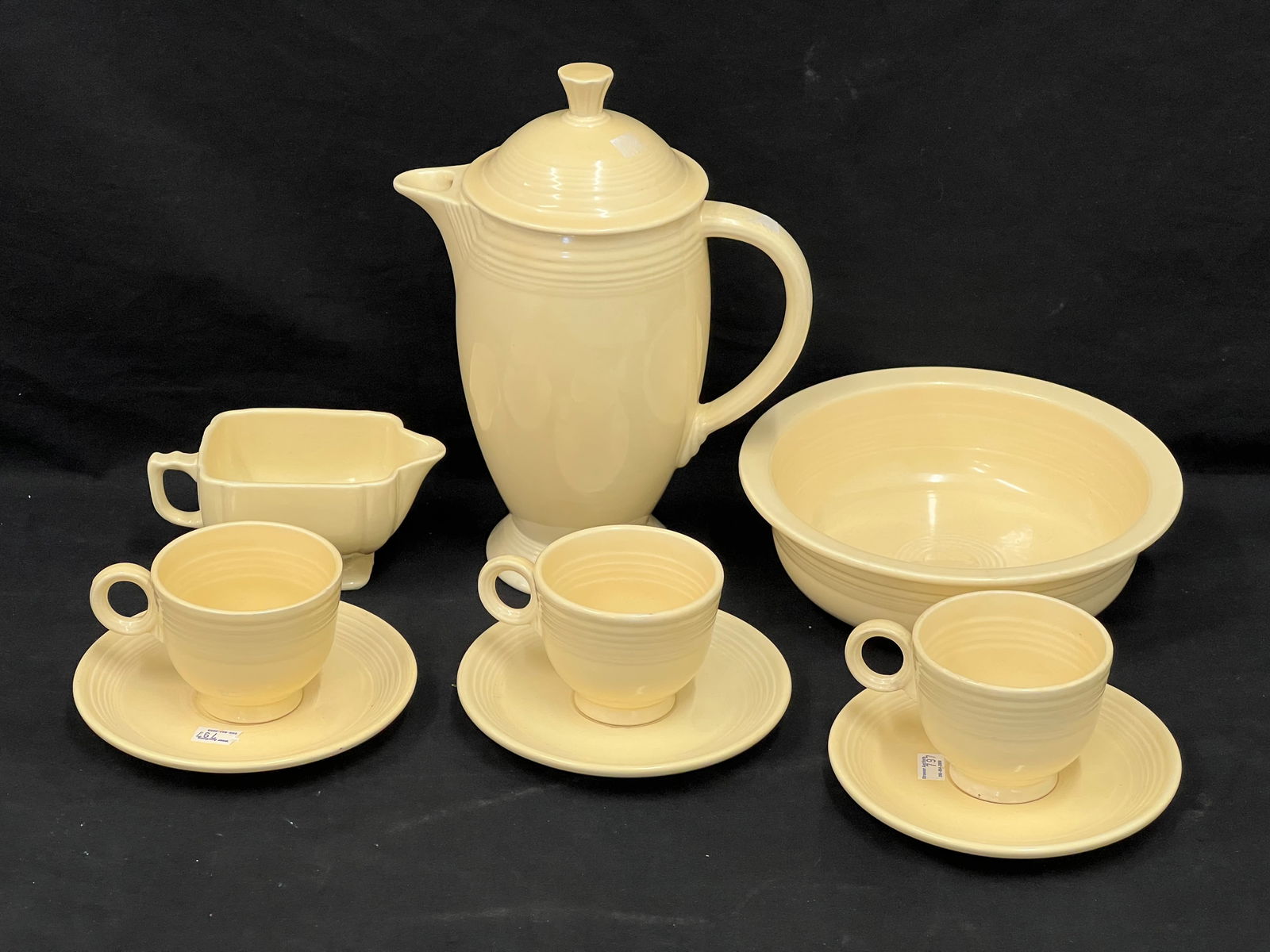 (9)Vintage HL Fiesta Ware Old Ivory Color Mugs,More - 9 pcs Homer Laughlin Fiesta Ware - 3 Cups w/ (1 of 9)