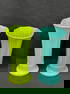 (2)Fiesta Ware Pottery Vases-, (1)Chartreuse,(1)Turquoise - Both 9.5''T
