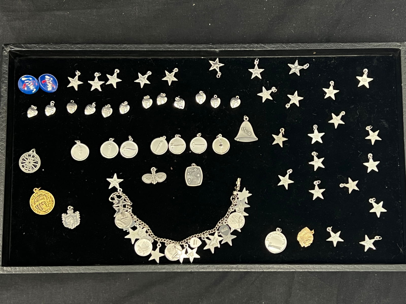 1960s-80s Beta Sigma Phi Soroity Sterling Bracelet Charms- 1960s-80s Beta Sigma Phi Charms (Some (1 of 7)