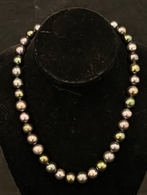 18''L Natural AAA Tahitian Pearl Necklace 14K Clasp - Tahitian Salt Water Pearls - From San