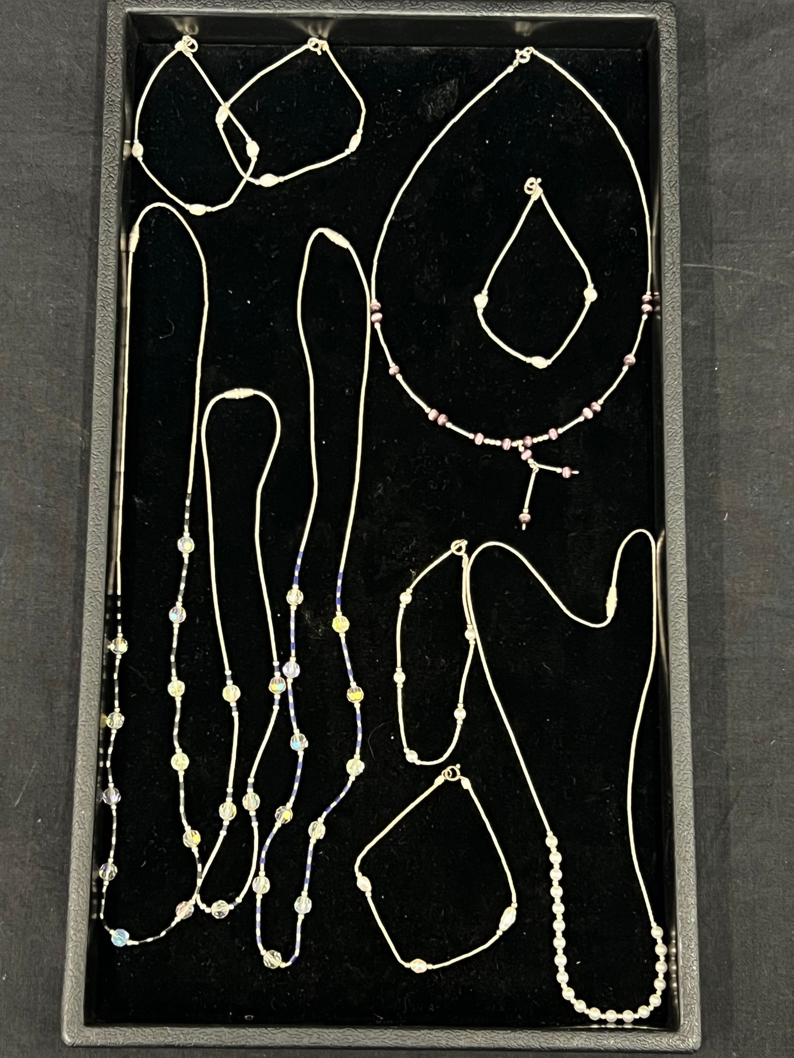 (10)Vintage Sterling Silver Necklaces + Bracelets - Crystal Lapis Necklaces, Pearl Bracelets + (1 of 7)