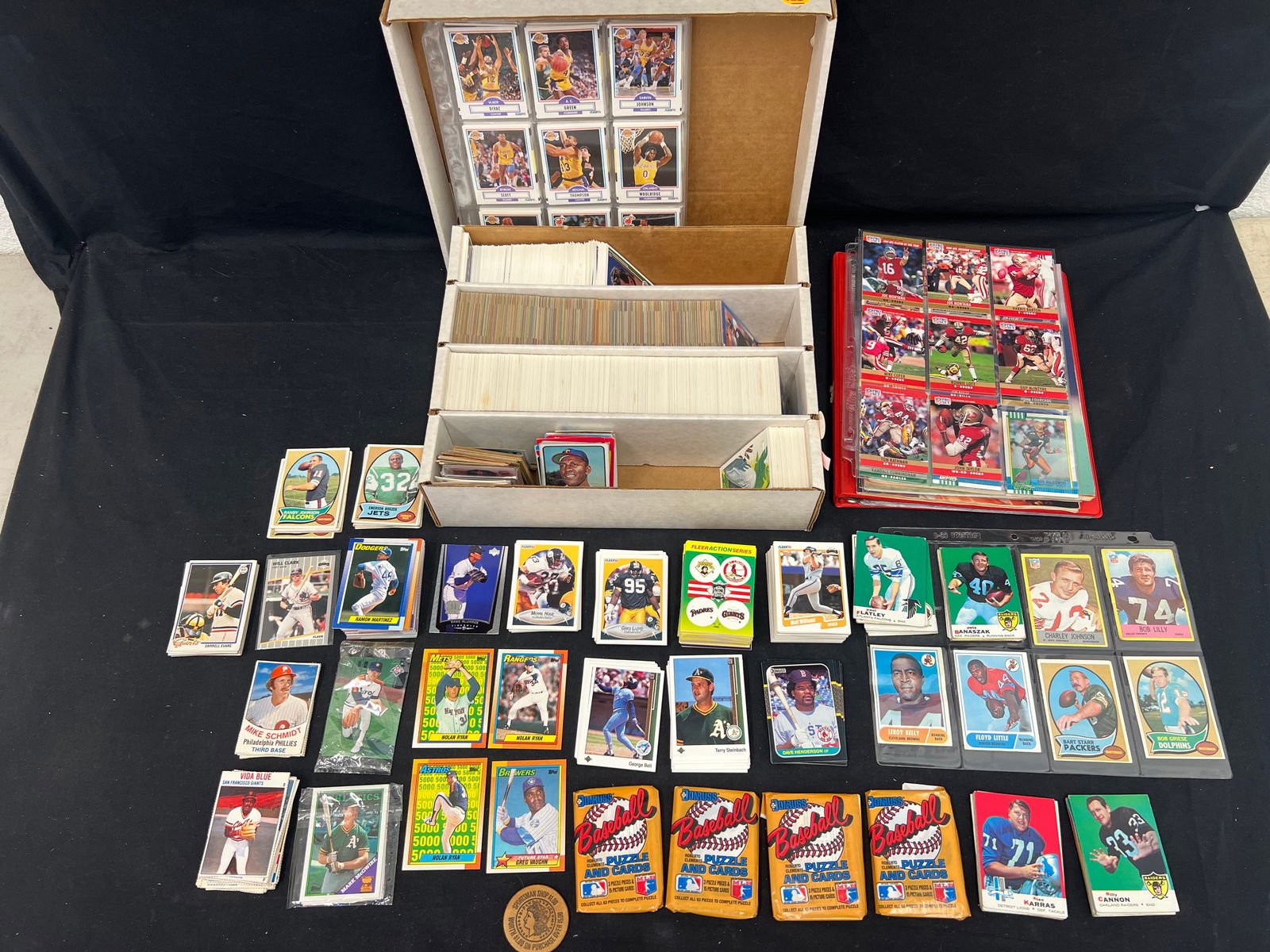Lot 1960s-90s Sports Trading Cards - Baseball + Football, Various Brands / Years / Condition - (1 of 20)