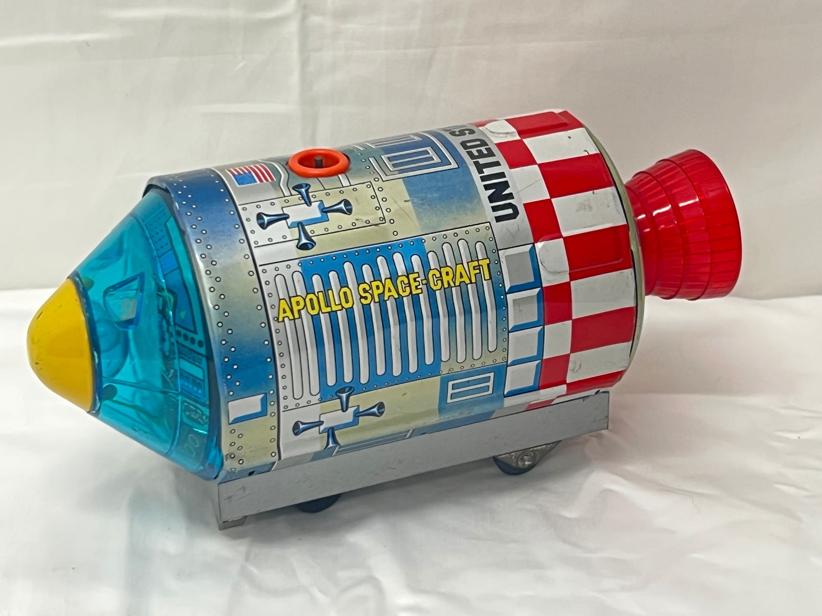 Vintage Tin Alps Apollo Spacecraft Toy - Missing Top Gadget, Crack Front (See Photos) , Untested (1 of 8)