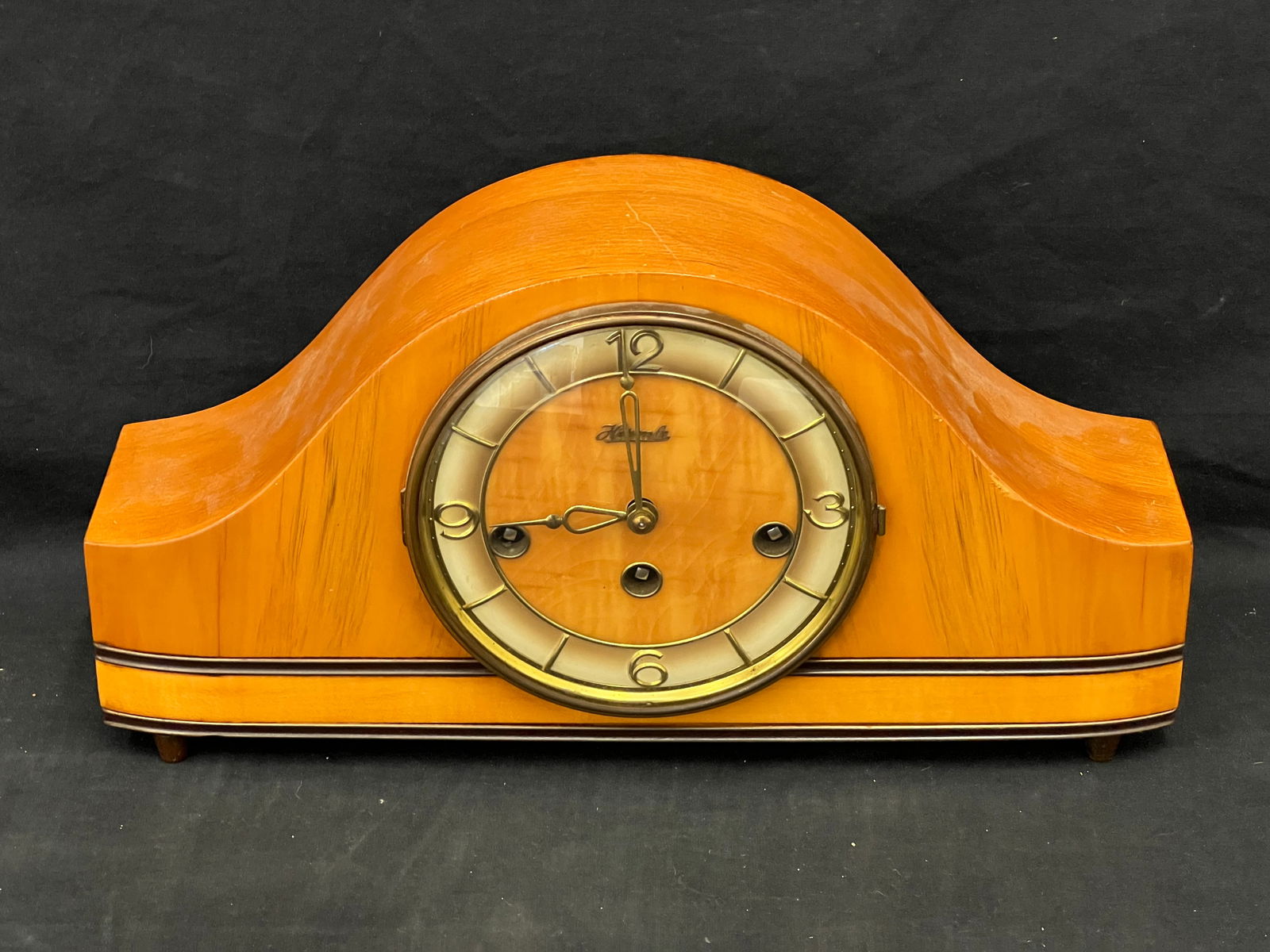 Franz Hermle Art Deco Mantle Clock, Key - Chimes -  14'' x 3.5'' x 7.5'' (Needs Work) (1 of 7)