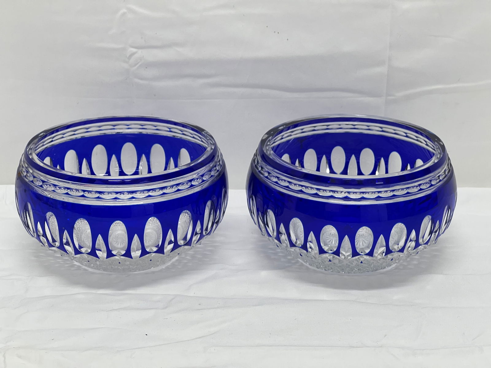 Pr. Waterford Crystal Clarendon Colbalt Bowls 5.5'' x 4''