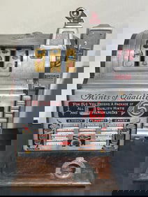 1920s O.D. Jennings 5c Mint Slot Machine - 5c Handle Slot Machine w/ Jennings Mints - Also has side