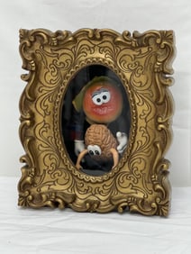 David Gilhooly Signed Mixed Media Shadow Box Art - Titled ''My Brain on Burgers'' - Framed 7.5'' x