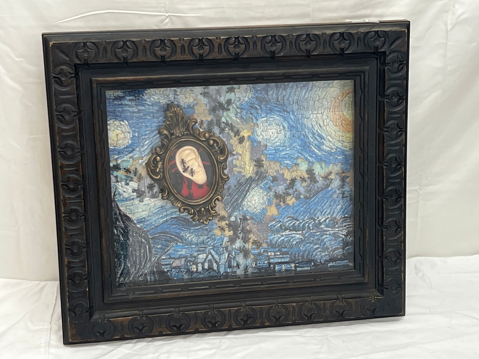 David Gilhooly Signed Mixed Media Shadow Box Art - Titled ''The Wrong Antswer'', Framed 18.5'' x 5'' (1 of 4)