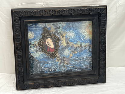David Gilhooly Signed Mixed Media Shadow Box Art - Titled ''The Wrong Antswer'', Framed 18.5'' x 5'': David Gilhooly Signed Mixed Media Shadow Box Art - Titled ''The Wrong Antswer'', Framed 18.5'' x 5'' x 21.5''