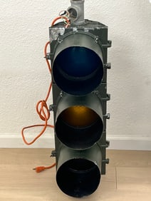 Vtg 3 Light Traffic Signal 10'' x 14'' x 35'' (Works) - Pick Up or Arrange Own Shipping -