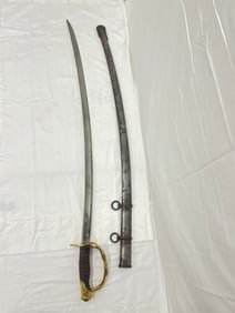 Ames M1860 Civil War Cavalry Sword 1865, Scabbard - Multiple Inspection Markings - Known Inspectors