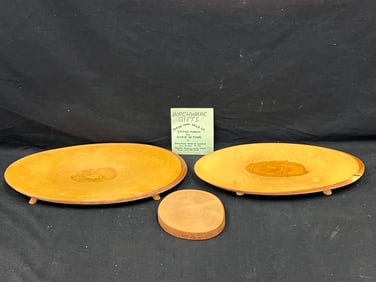 3pcs Birchware by Wallen - (2)Footed 8'' x 15'' x 1.25'' + 7'' x 14'' x 1.25'' , (1)5'' x 5.25'' x