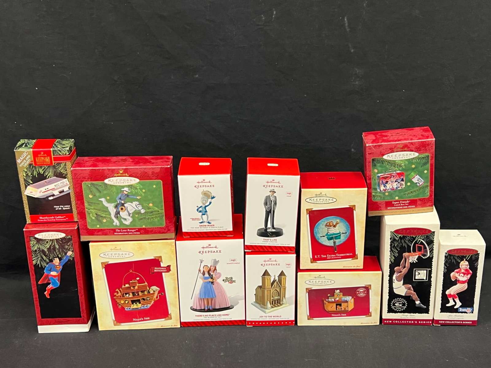 (13)Hallmark Ornaments,Sports, OZ, Snow Miser, Sinatra,More - S.O'Neal, Superman, Wizard of Oz, (1 of 5)