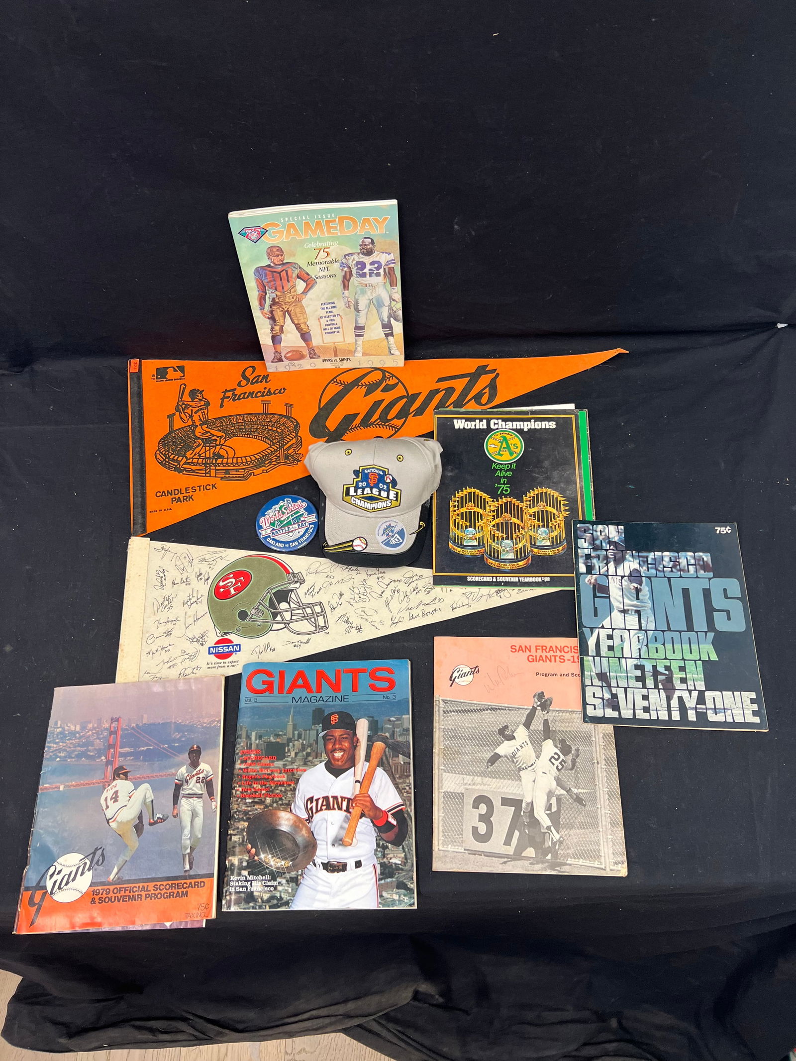 Vtg SF Giants, Oakland A's, SF 49ers Items - Pennants, Programs + More - SF Giants 1971 Program w/ (1 of 6)