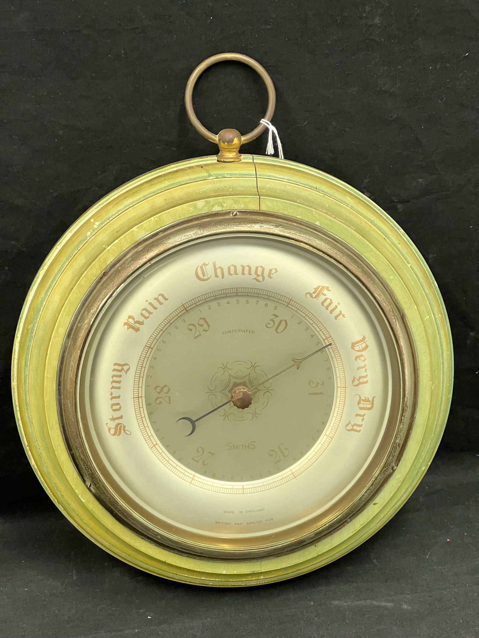 Vintage Smiths English Wall Barometer - Wood Encased & Painted (1 of 4)