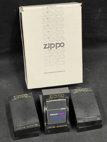 (6)Zippo Advertising Lighters w/ Cases NOS - ''Career Mosaic'' Advertising