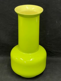 Mk Bo Jia Chinese Modern Vase 5'' x 13.5'' -  Chartruese w/ Yellow Inside