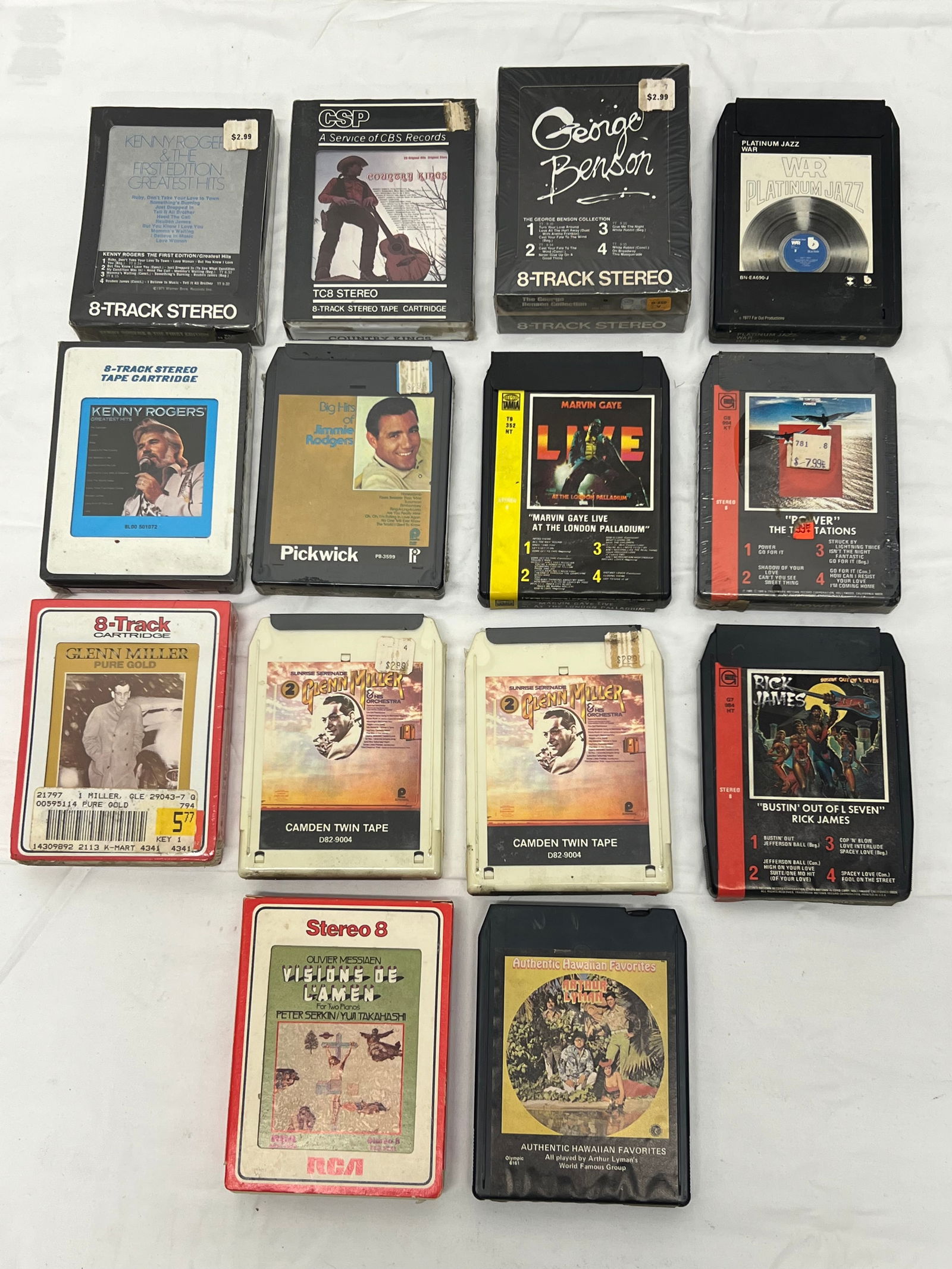 (15)8 Track Tapes (Some Sealed) - Kenny Rogers + The 1st Edition, The Temptations, Jimmie Rodgers, (1 of 5)