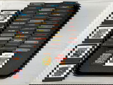 (43)1977-1980s Atari Games 5200,2600, More -  5200 Choplifter, Moon Patrol, Dig Dug, Centipede,