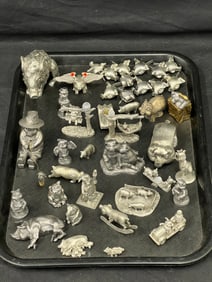 (30+)Pewter Pigs, Rawcliffe,Spoontiques,Ricker + More - Asst Makers / Styles / Sizes - Some w/