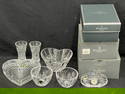 7pcs Waterford Crystal, Sweetheart Bowl,Vases,Clock,More - Heart Dish, Vanity Dish, Sweetheart Dish