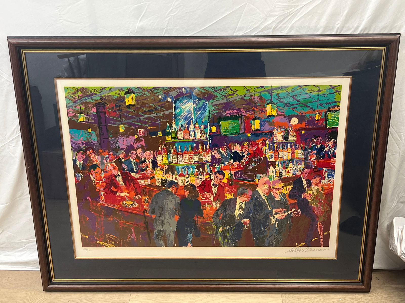 LeRoy Neiman Signed Serigraph 'Harry's Wall St. Bar',COA - Signed #d 452 / 600 Limited Ed. Serigraph (1 of 5)