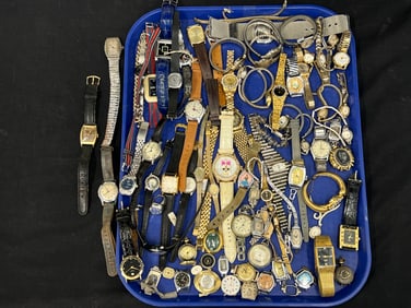 50+ Asst Vintage Ladies Watches, Bands, Asst Makers - Waltham, Elgin, Bulova, Geneva, New Haven,