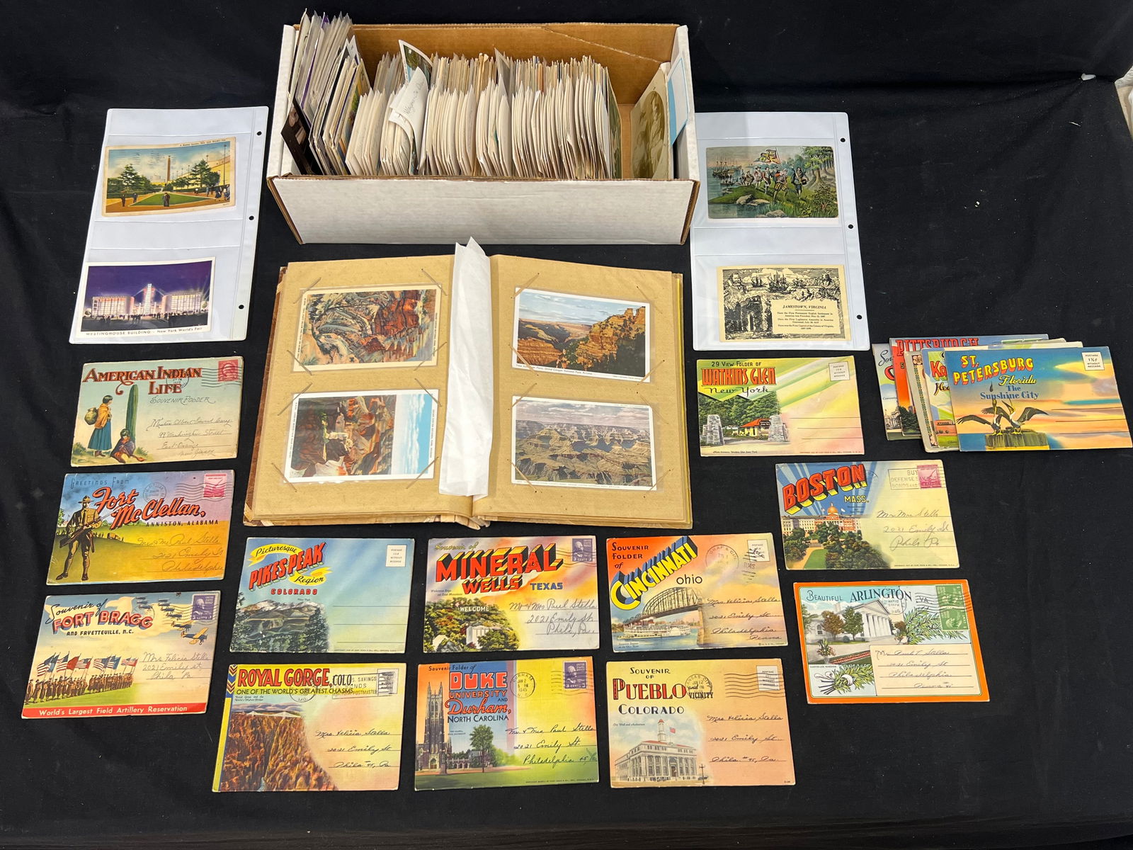 100s of Asst Vintage Postcards, Souvenir Books - 1920s American Indian Folder, 1940s Fort Bragg + (1 of 13)