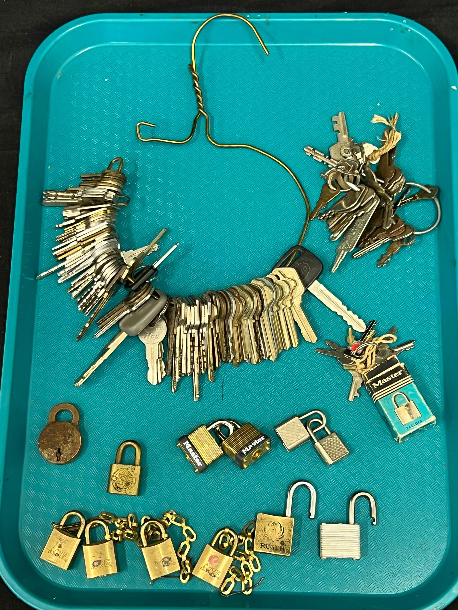 Asst Vtg Keys & Miniature Locks - Slaymaker w/ Indian Chief Head, Strum Ruger, Master + More - Asst (1 of 7)
