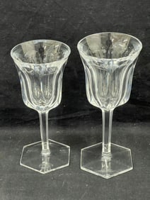 (2)Baccarat Harcourt Crystal Stemware - 3.25'' x 7'' + 3.5'' x 7.75''