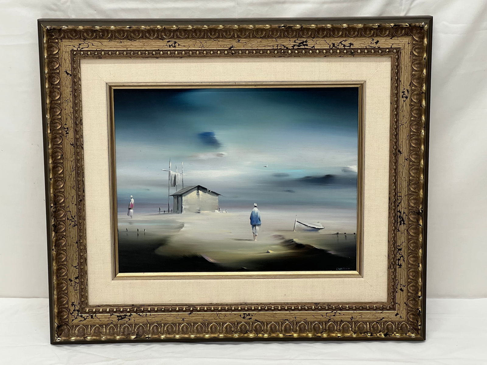 Robert Watson (1923-2004) Surreal Oil on Board Signed-  Original Signed Surrealist Landscape - (1 of 3)