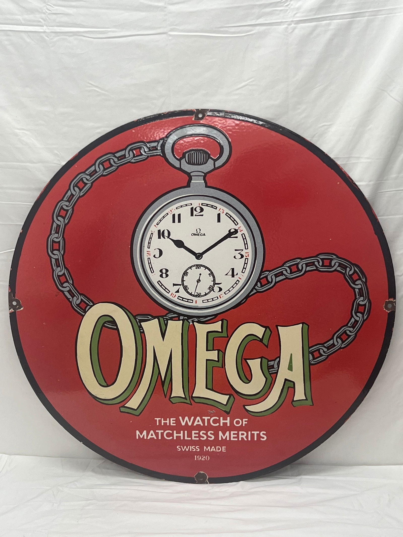Omega Watch Porcelain Sign 30'' (1 of 3)
