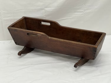 19thC Wooden Doll Cradle 5.5'' x 16.25'' x 5.5''