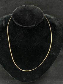 14K Yellow Gold Italy 18''L Necklace, 4.11g TW - Orange / Red / Green / Yellow Colors
