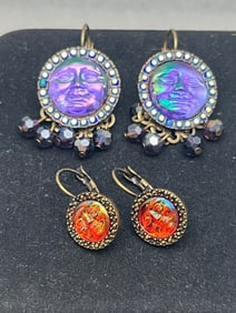 (2)Kirk Folly Seaview Moon Earrings