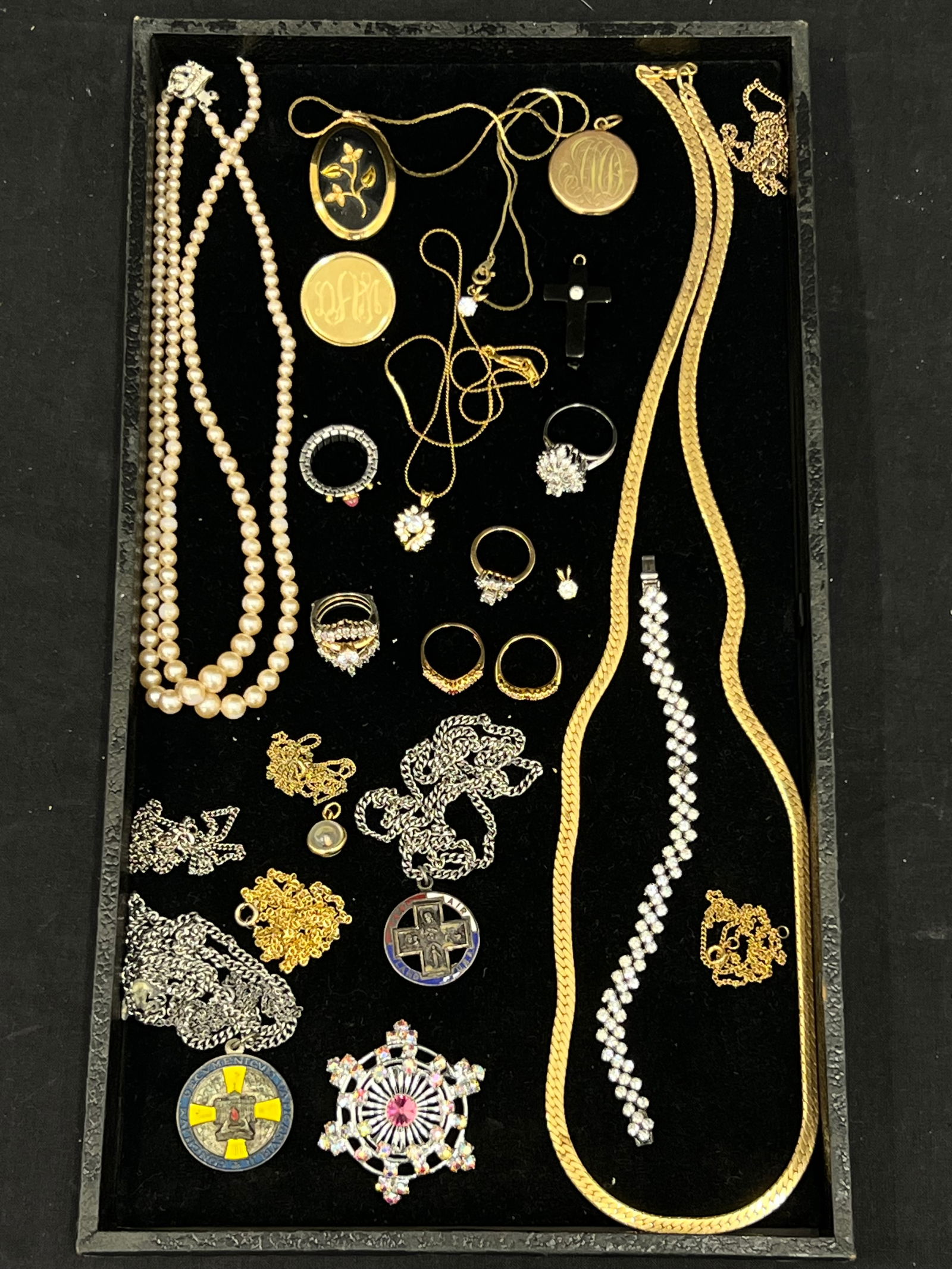 Asst Costume,Fashion,Rhinestone Jewelry - Rings, Gold Filled, Rhinestones, Ruby, Brooches, (1 of 5)