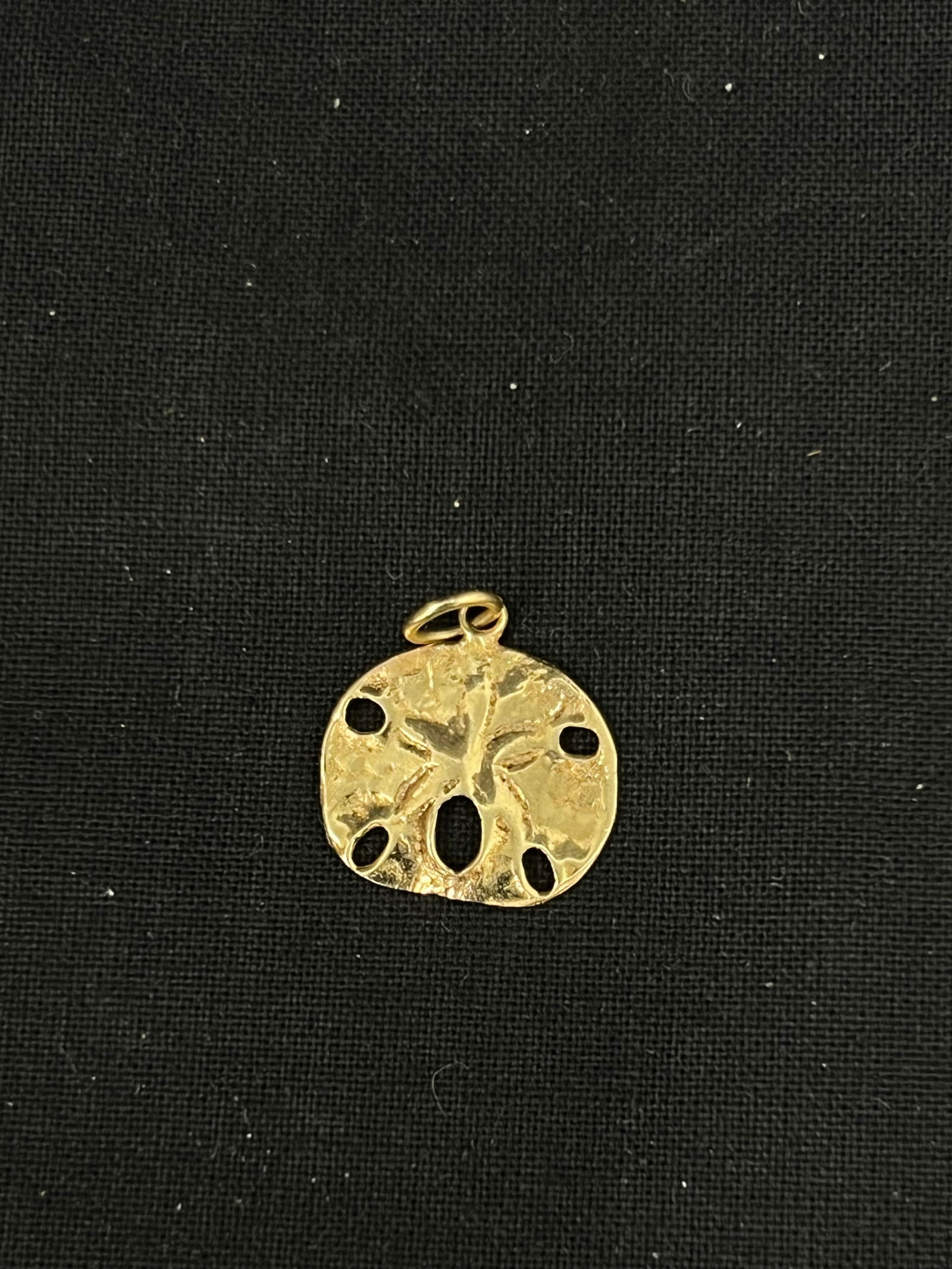 14K Gold Sand Dollar Sea Pendant, TW 1.59g (1 of 2)