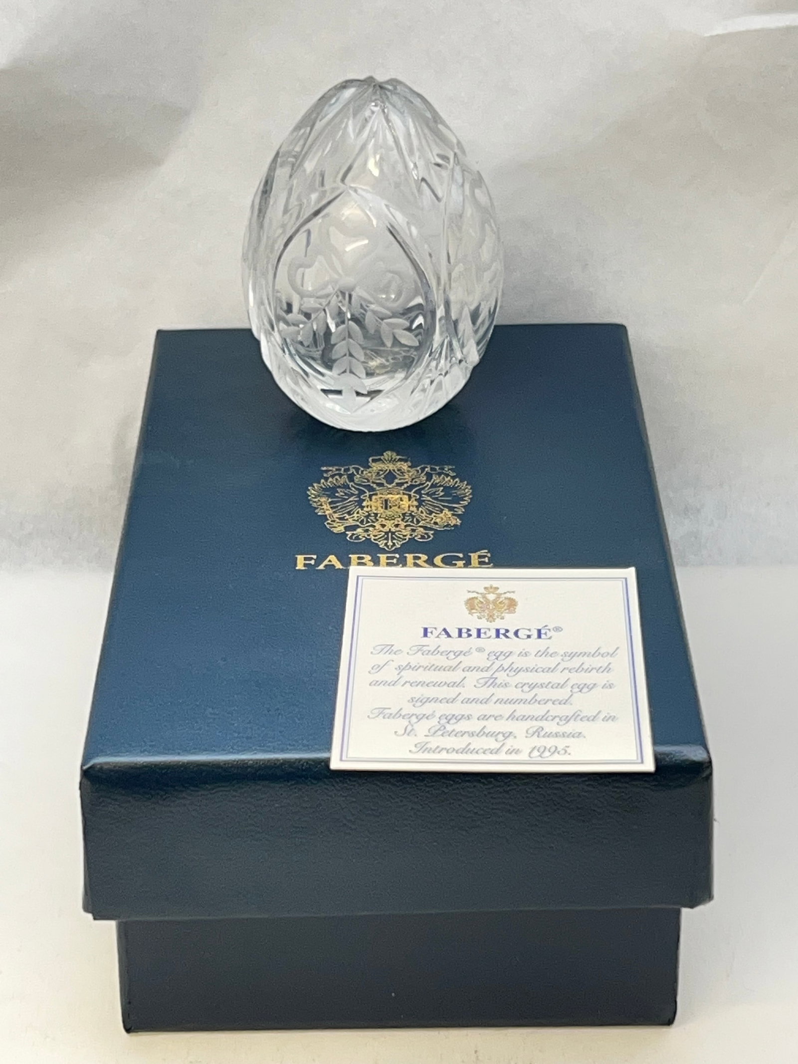 Faberge Signed #d Crystal Egg w/ Box - Crystal Egg is Symbol of Spiritual + Physical Rebirth + (1 of 4)