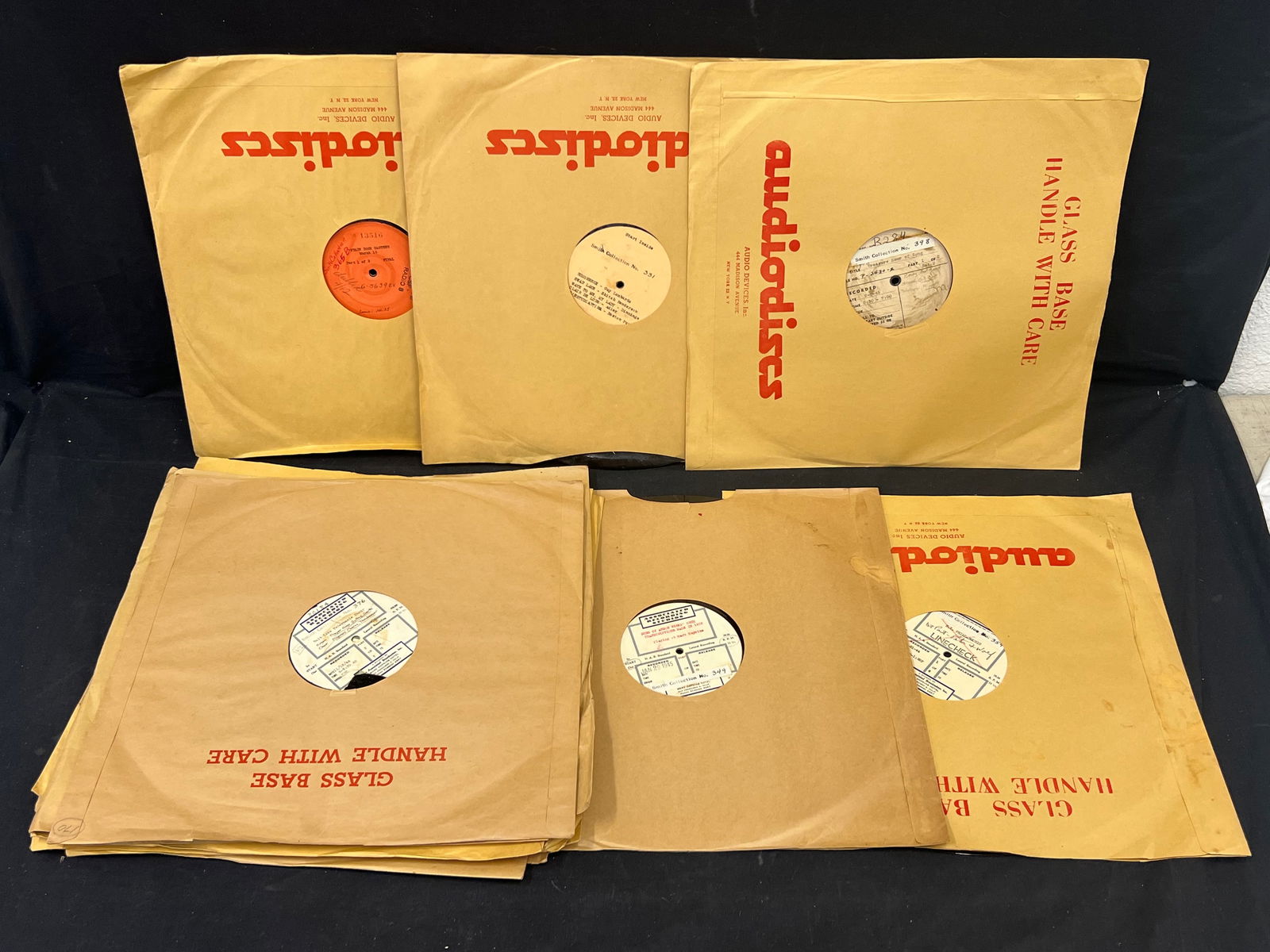 (16)1940s Era 16'' Glass Transcription Records /Discs - Smiths Collection - Censored CSF Radio, CBS (1 of 13)
